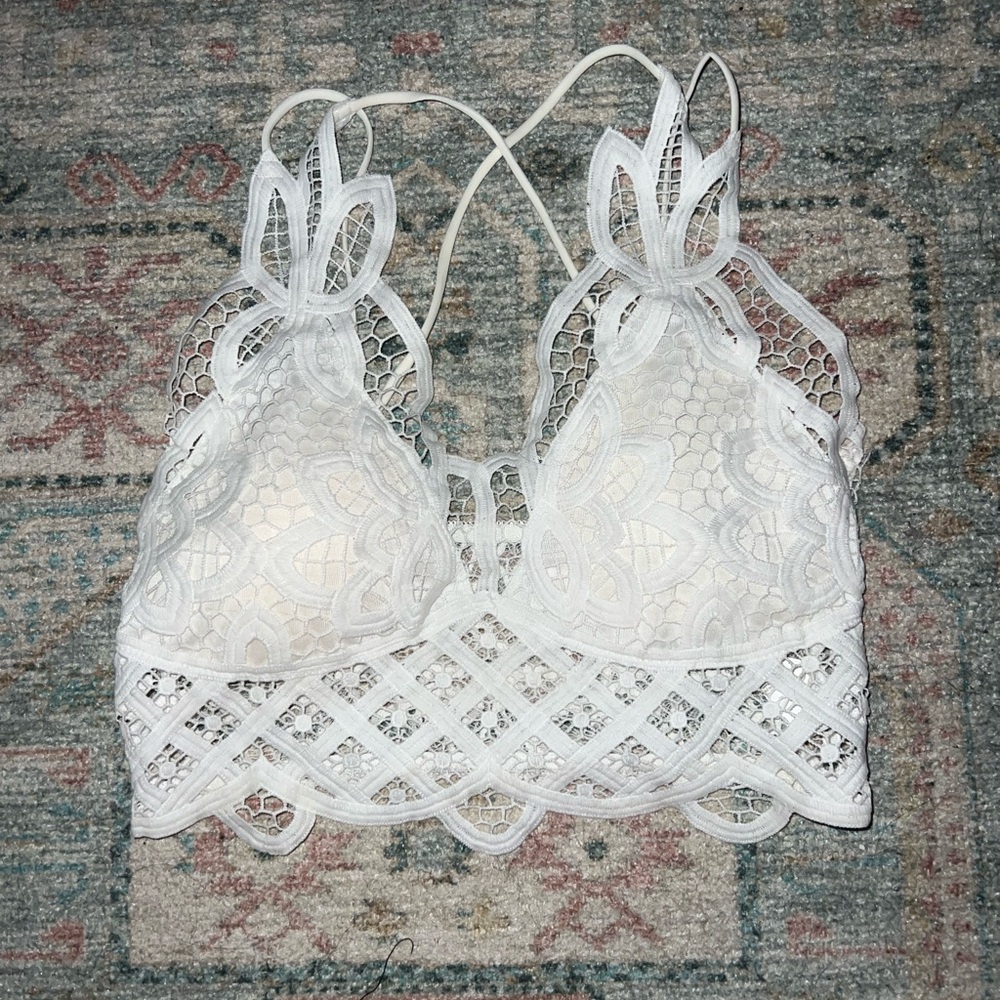 Padded White Lace Bralette